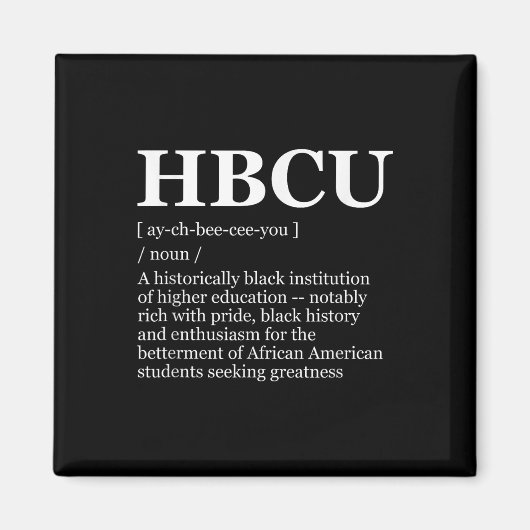 HBCU大学 ブラックヒストリー月間 モノクロ マグネット (正面)