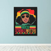 HBCU学校物質ヴィンテージ キャンバスプリント (インサイチュ (ウッドフロア))