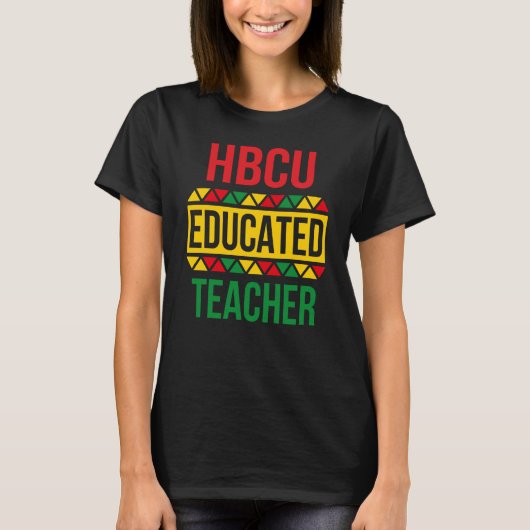HBCU教育先生ブラックカルチャーアフリカティーチ Tシャツ (正面)