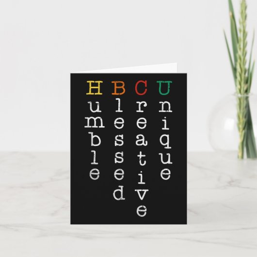 Hbcu腐植賛美クリエイティブユニークHbcu先生 カード (正面)
