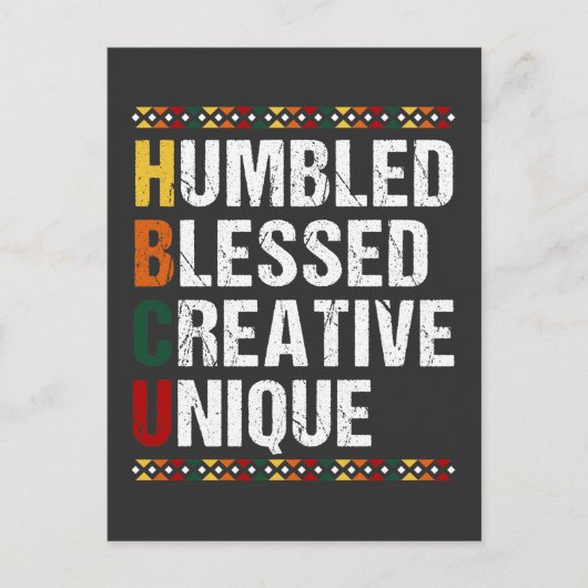 HBCU黒教育誇りを持った学生の歴史 ポストカード (正面)