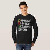 HBCU Apparel African Humbled Blessed Creative Uniq Tシャツ (正面フル)