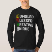 HBCU Apparel African Humbled Blessed Creative Uniq Tシャツ (正面)