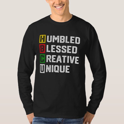 HBCU Apparel African Humbled Blessed Creative Uniq Tシャツ (正面)