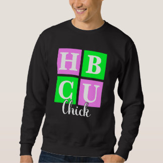 HBCU Chick Pink and Green Blocks Love スウェットシャツ