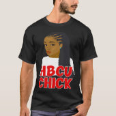 HBCU Chick Red and White Braids Grad or Student Tシャツ (正面)