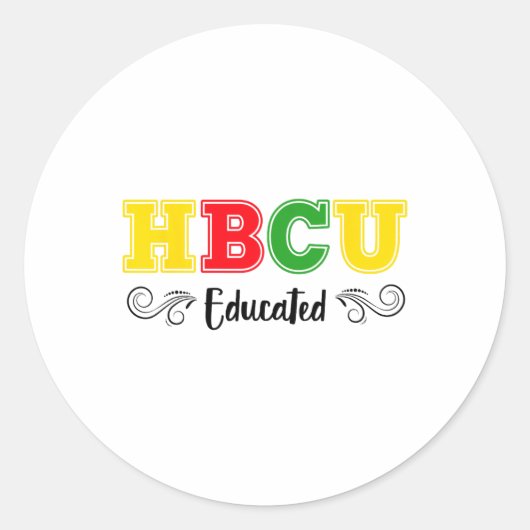 Hbcu Educated Pride Historical Black Colleges Univ ラウンドシール (正面)