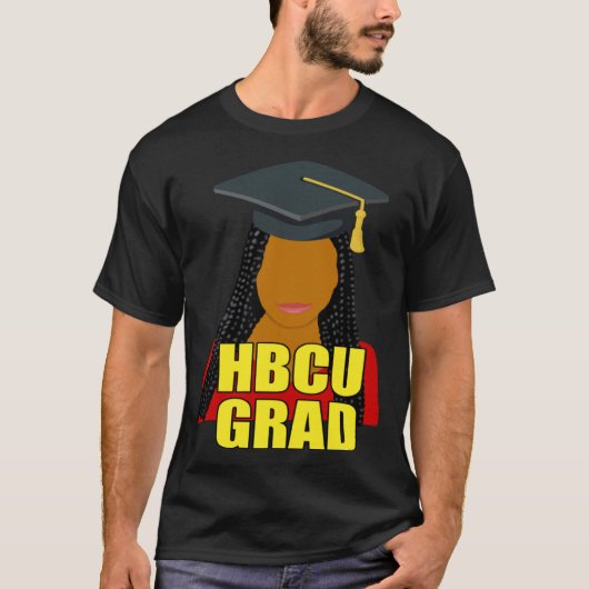 HBCU Grad Black Woman With Braids Tシャツ (正面)