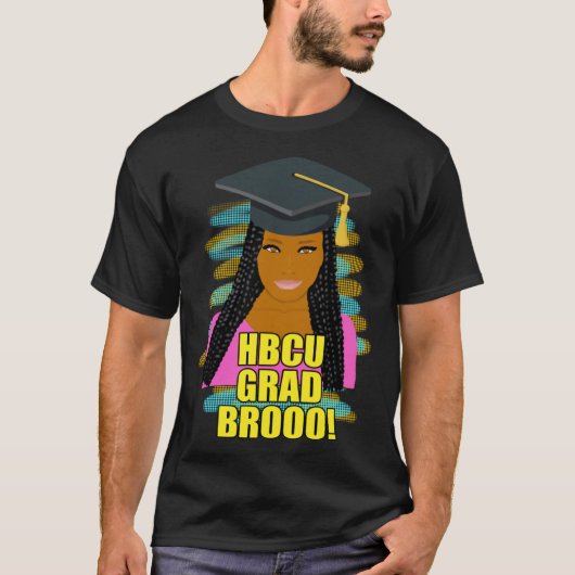 HBCU Grad Bro Bruh Female Graduate Tシャツ (正面)