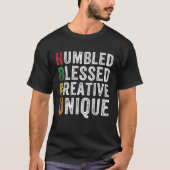 HBCU Humbled Blessed Creative Unique Historical Af Tシャツ (正面)
