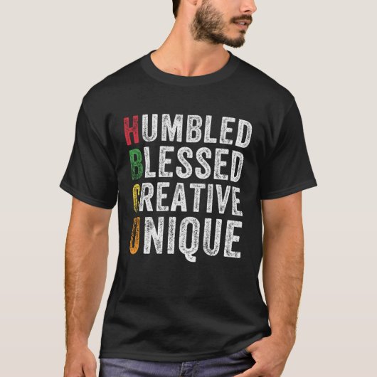 HBCU Humbled Blessed Creative Unique Historical Af Tシャツ (正面)