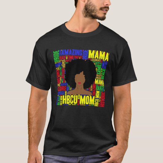 HBCU Mom Mama Afro Tシャツ (正面)