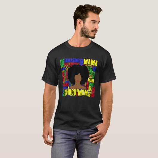 HBCU Mom Mama Afro Tシャツ (正面フル)