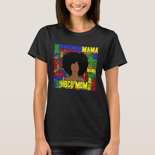 HBCU Mom Mama Afro Tシャツ (正面)