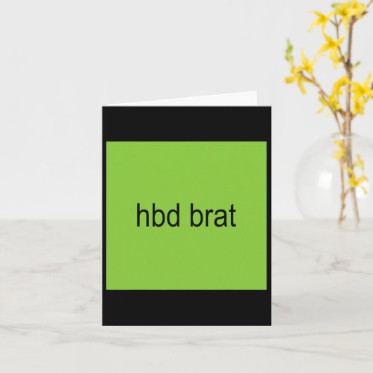 Hbdブラット誕生日グリーンおもしろいミームジェンZ大人ユー カード (黄色い花)