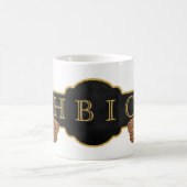 HBICのボスの女性|シックで黒い金ゴールドのグリッターの靴 コーヒーマグカップ (中央)