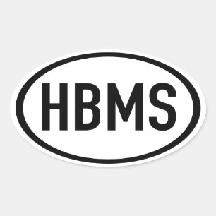 HBMSステッカー 楕円形シール