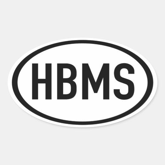 HBMSステッカー 楕円形シール (正面)