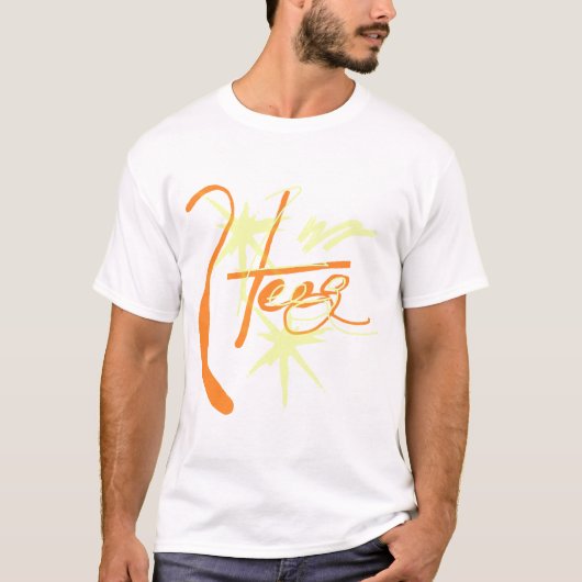 HCの元のオレンジnの黄色い星 Tシャツ (正面)