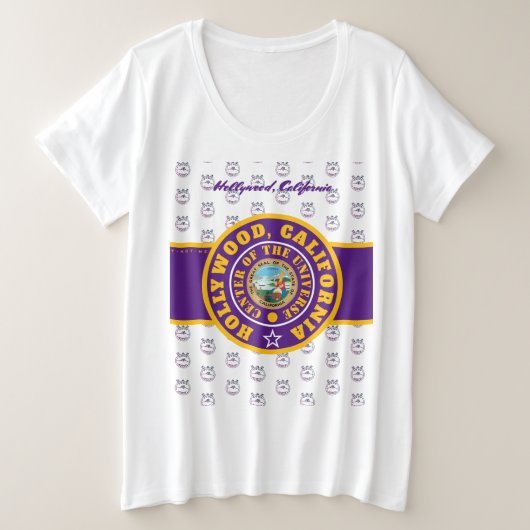 HCACOU TシャツHOLLYWOOD, CA (COU)プラスサイズ プラスサイズTシャツ (デザイン正面)