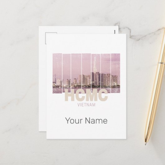 HCMCサイゴン(ホーチミン市)スカイラインベトナム シーズンポストカード (正面/裏面インサイチュ)