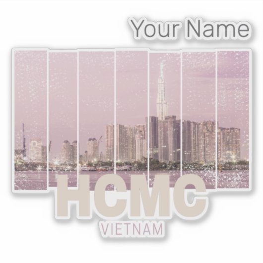 HCMC Saigon (Ho-Chi-Minh-City) Skyline Vietnam シール (正面)