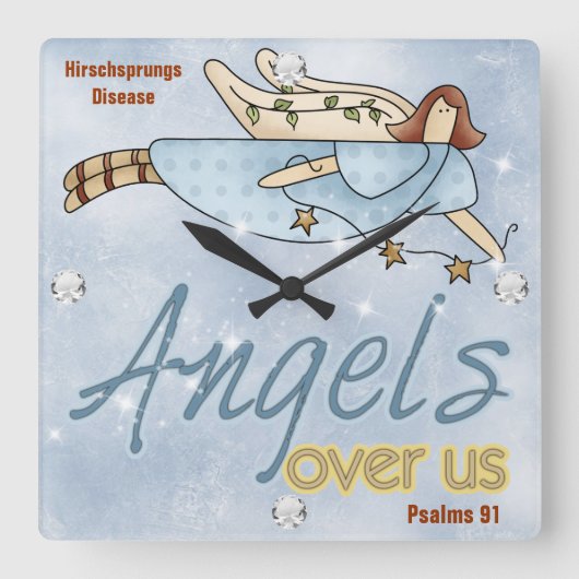 HDエンジェルスクエアウォールクロック スクエア壁時計 (正面)