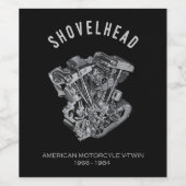 HDオートバイツインショベルヘッドエンジンスケッチバイク ワインラベル (シングルラベル)