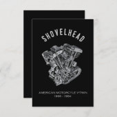 HDオートバイツインショベルヘッドエンジンスケッチバイク 招待状 (正面/裏面)