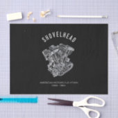 HDバイクVtwin Shovelheadエンジンスケッチバイク 薄葉紙 (クラフト)