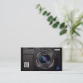 HDレンズのデジタルカメラのプロフェッショナルのカメラマン 名刺 (スタンド正面)