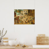 HD Childrens Games 1560 by Pieter Bruegel the El ポスター (キッチン)
