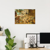 HD Childrens Games 1560 by Pieter Bruegel the El ポスター (ホームオフィス)