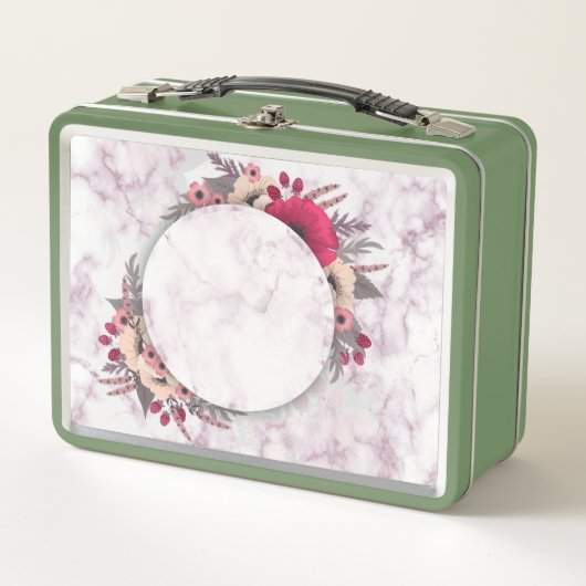 Hd Wallpaper Marble Frame花縁どフローラ メタルランチボックス (正面)