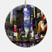 HDRのタイムズ・スクエアの写真 セラミックオーナメント (裏面)