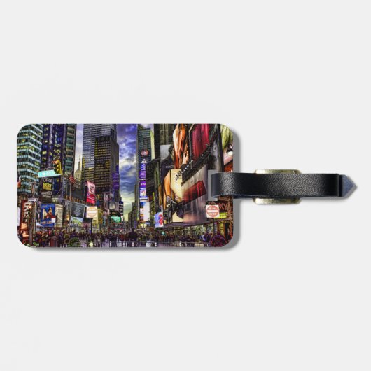 HDRのタイムズ・スクエアの写真 ラゲッジタグ (裏面横)
