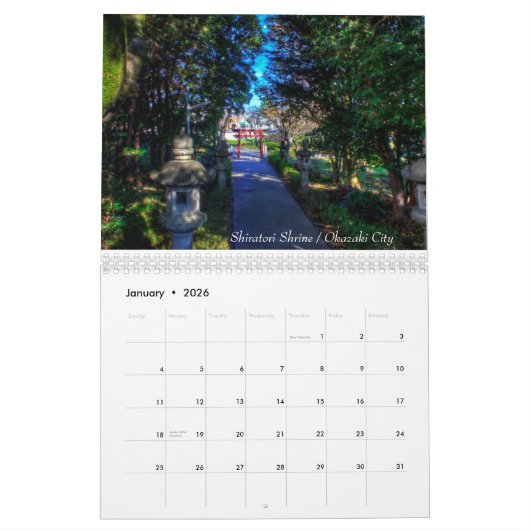 HDRの日本 カレンダー (1月 2026)