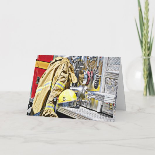 HDRファイアマンギアと消防車 カード (正面)