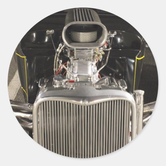 HDRブラック改造ヴィンテージクラシックビッグエンジンカー ラウンドシール (正面)