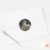 HDRブラック改造ヴィンテージクラシックビッグエンジンカー ラウンドシール (封筒)