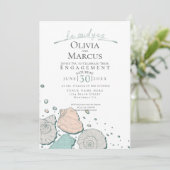 HEはYesシーセル婚約サンゴティール（緑がかった色） 招待状 (スタンド正面)