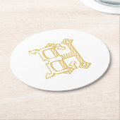 HEモノグラムまたはEHモノグラムコースター ラウンドペーパーコースター (アングル)
