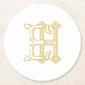 HEモノグラムまたはEHモノグラムコースター ラウンドペーパーコースター (正面)