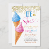 HE/彼女のアイスクリーム・ジェンダー・リビール招待状 招待状 (正面)