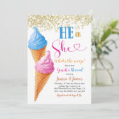 HE/彼女のアイスクリーム・ジェンダー・リビール招待状 招待状 (スタンド正面)