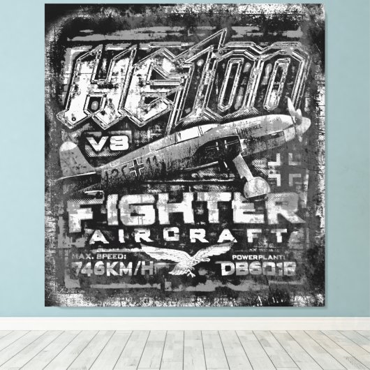 He 100 V8 キャンバスプリント (インサイチュ (ウッドフロア))