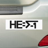 HE=√-1 (彼は想像です) [彼= -1の二乗根] バンパーステッカー (車上)