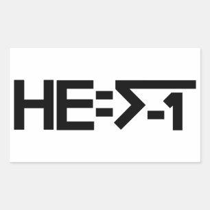 HE=√-1 (彼は想像です) [彼= -1の二乗根] 長方形シール