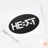 HE=√-1 （HEは架空） [HE = -1の平方根] 楕円形シール (封筒)