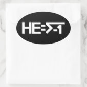 HE=√-1 （HEは架空） [HE = -1の平方根] 楕円形シール (バッグ)